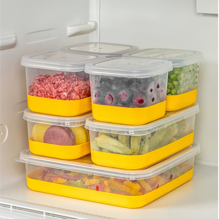 Hermia Set de 7 Organizadores para Frigorífico Amarillo